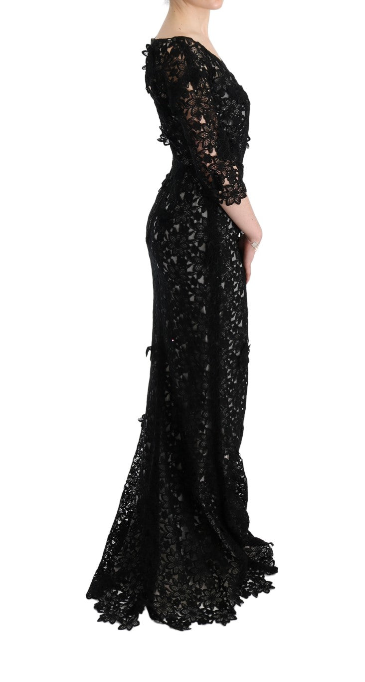 Black Dolce & Gabbana cotton silk maxi dress