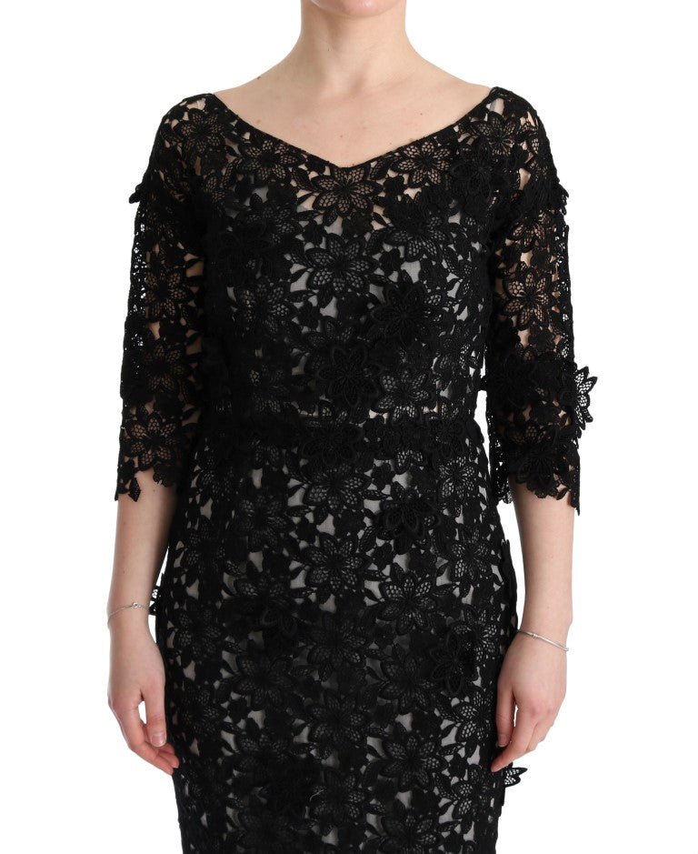 Black Dolce & Gabbana cotton silk maxi dress