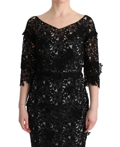 Black Dolce & Gabbana cotton silk maxi dress