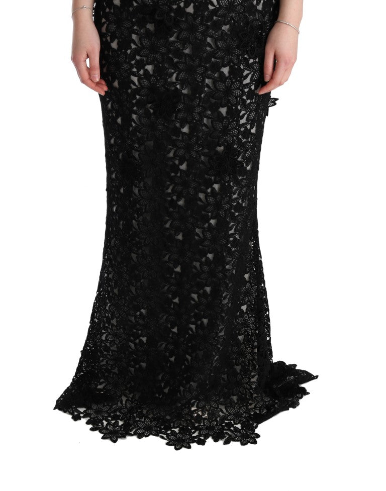 Black Dolce & Gabbana cotton silk maxi dress