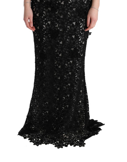 Black Dolce & Gabbana cotton silk maxi dress