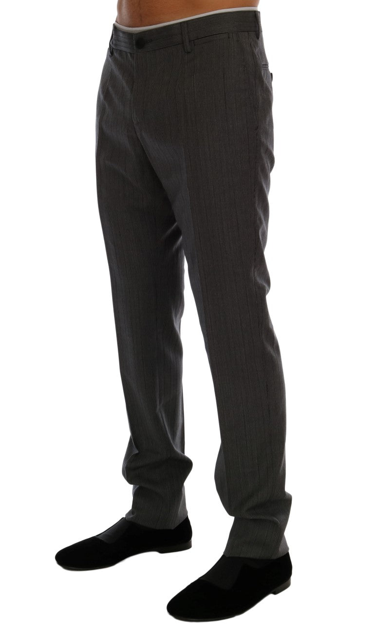 Dolce & Gabbana gray striped formal wool pants