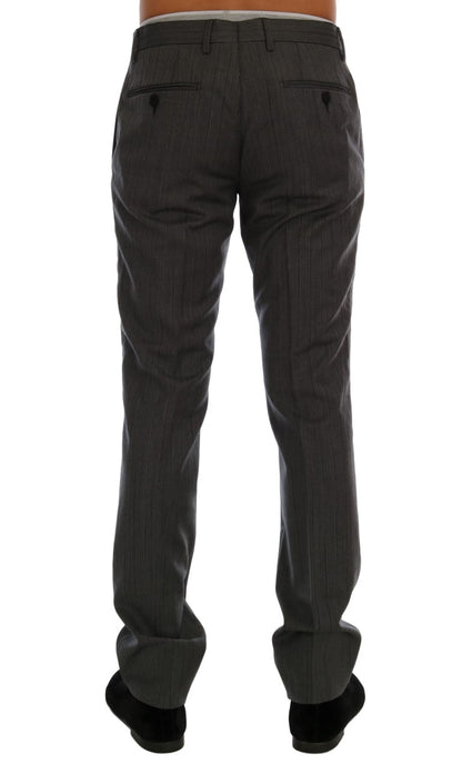 Dolce & Gabbana gray striped formal wool pants