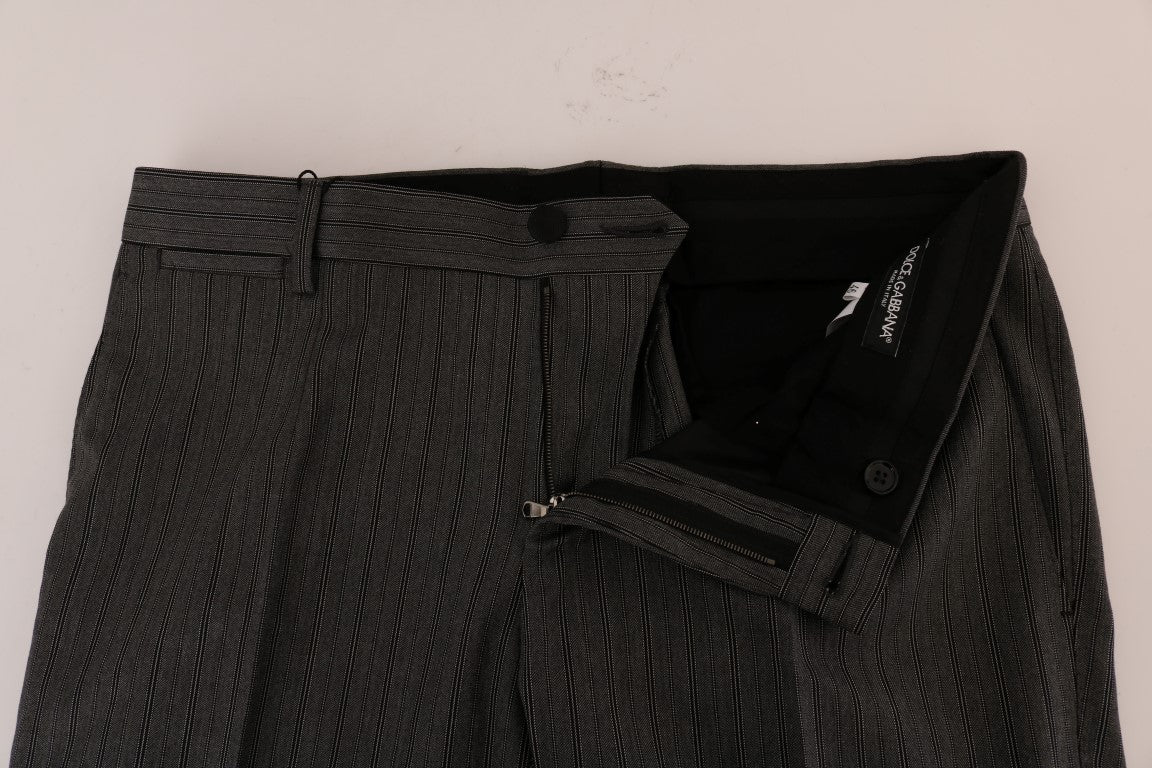 Dolce & Gabbana gray striped formal wool pants