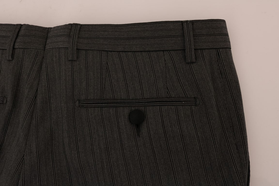 Dolce & Gabbana gray striped formal wool pants