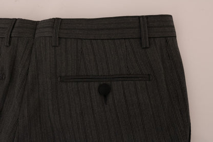 Dolce & Gabbana gray striped formal wool pants