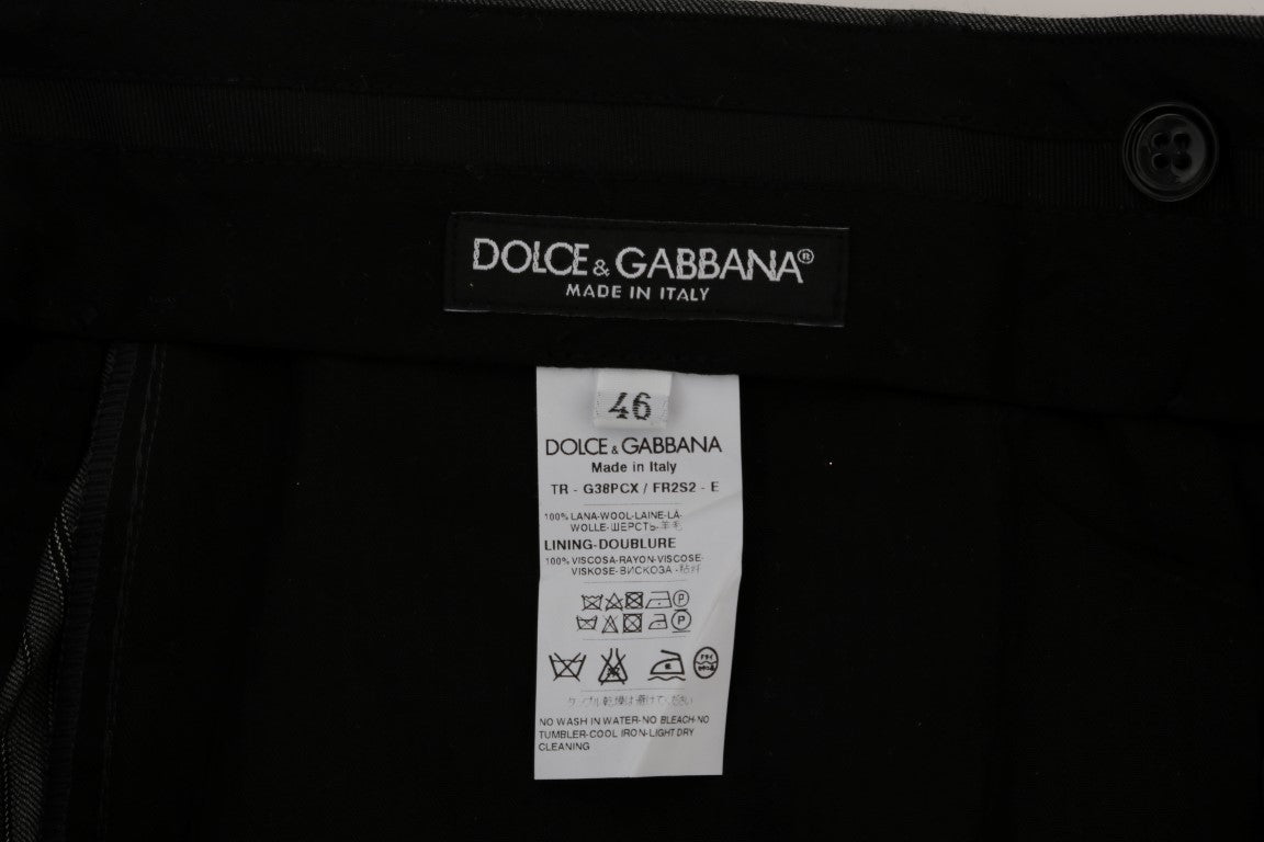 Dolce & Gabbana gray striped formal wool pants