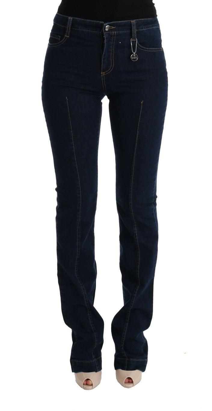 Blue CoSTUME NATIONAL C’N’C cotton bootcut flared jeans