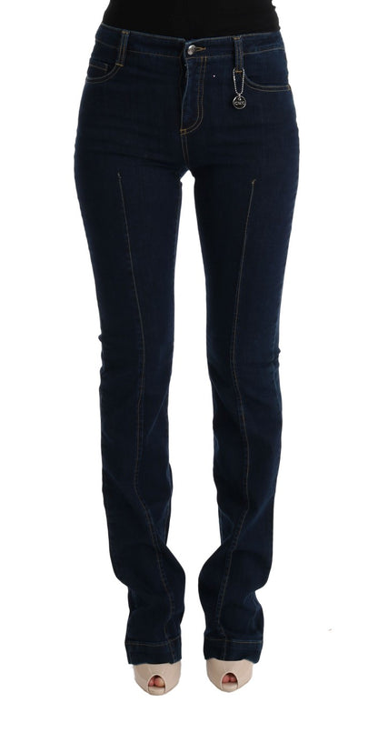 Blue CoSTUME NATIONAL C’N’C cotton bootcut flared jeans