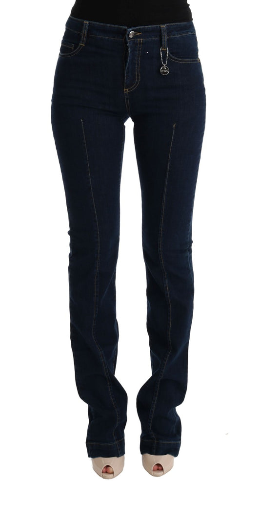 Blue CoSTUME NATIONAL C’N’C cotton bootcut flared jeans