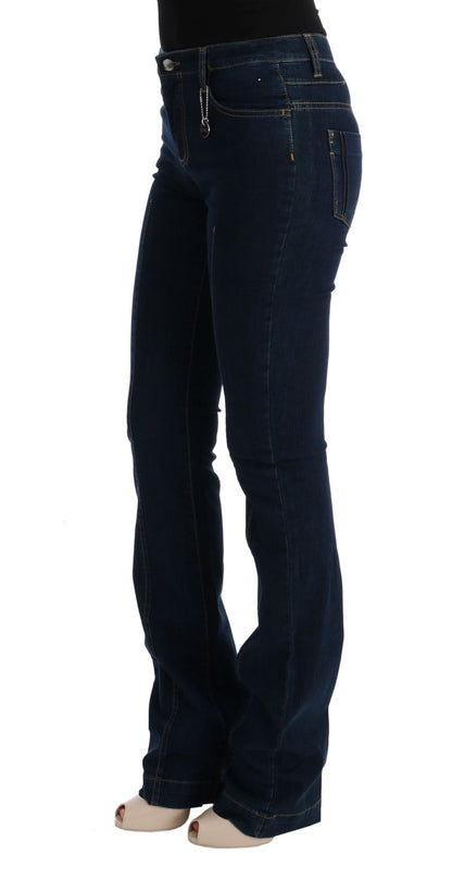 Blue CoSTUME NATIONAL C’N’C cotton bootcut flared jeans