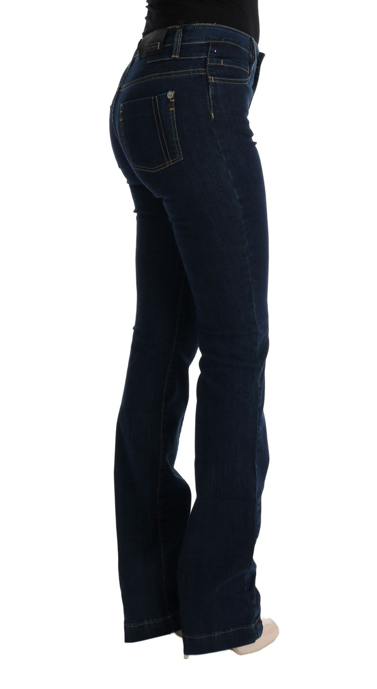 Blue CoSTUME NATIONAL C’N’C cotton bootcut flared jeans
