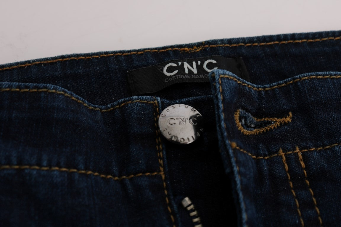 Blue CoSTUME NATIONAL C’N’C cotton bootcut flared jeans