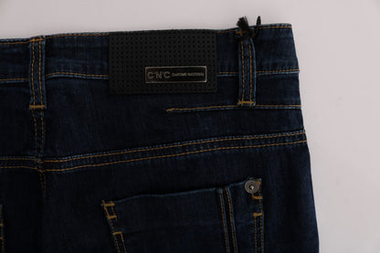 Blue CoSTUME NATIONAL C’N’C cotton bootcut flared jeans