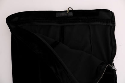 Ermanno Scervino black slim fit velvet pants