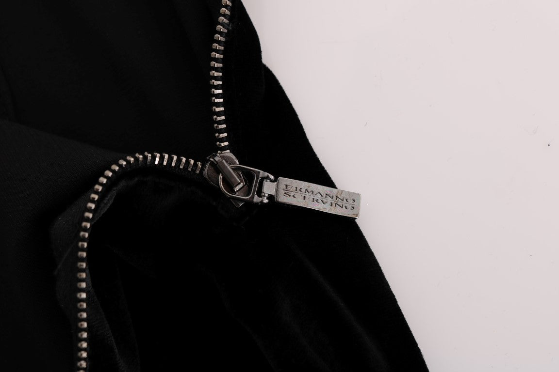 Ermanno Scervino black slim fit velvet pants