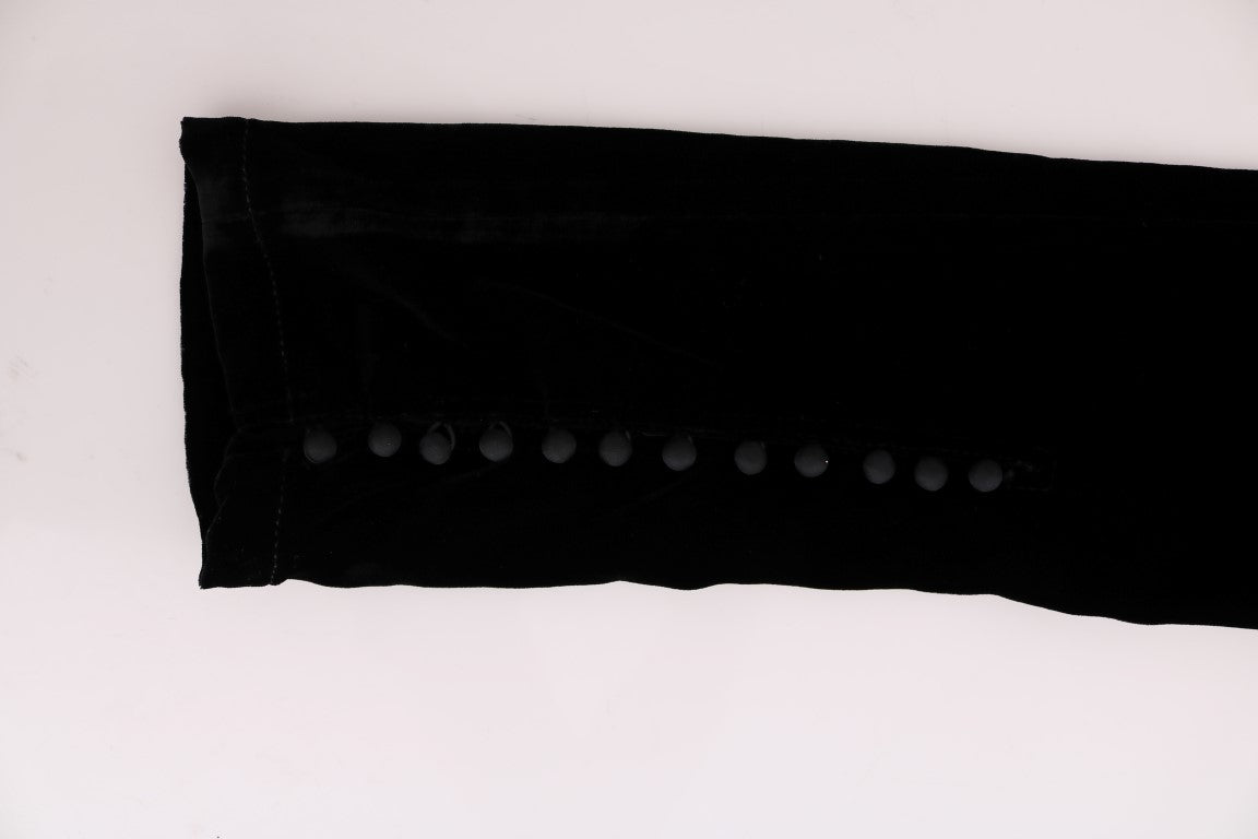 Ermanno Scervino black slim fit velvet pants