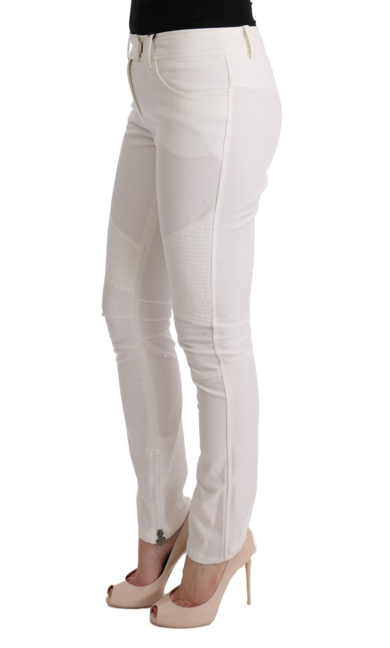 Ermanno Scervino white slim fit cotton pants