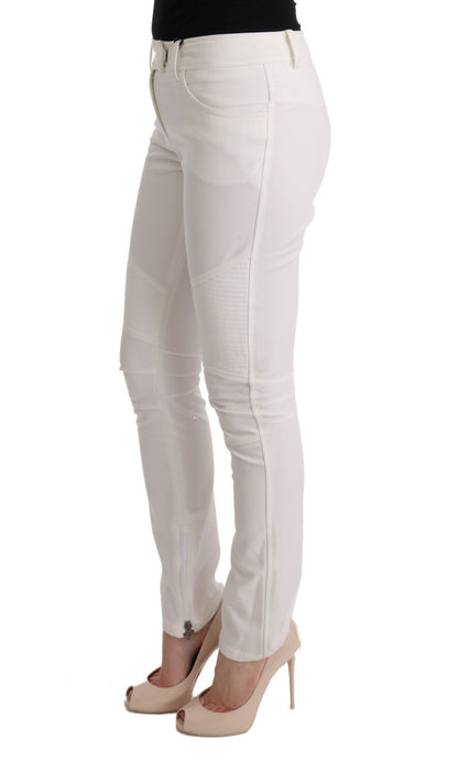 Ermanno Scervino white slim fit cotton pants