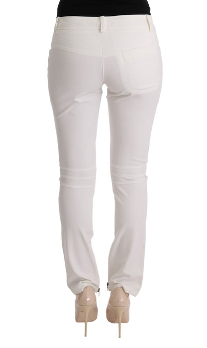 Ermanno Scervino white slim fit cotton pants