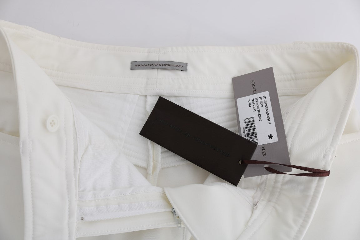 Ermanno Scervino white slim fit cotton pants