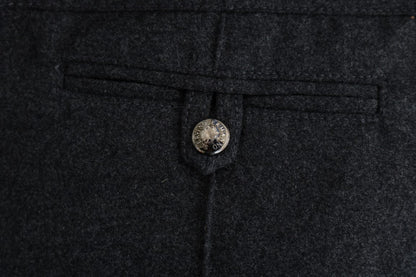Ermanno Scervino gray virgin wool skinny casual pants