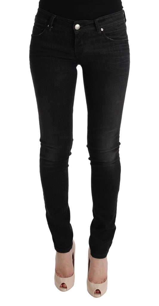 ACHT black slim fit cotton denim jeans