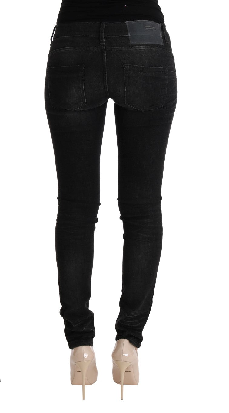 ACHT black slim fit cotton denim jeans