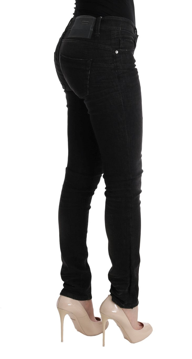 ACHT black slim fit cotton denim jeans