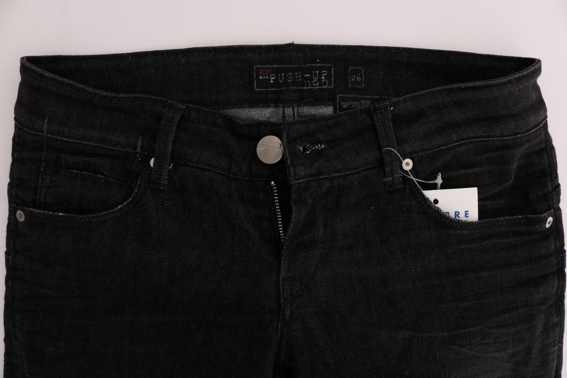 ACHT black slim fit cotton denim jeans