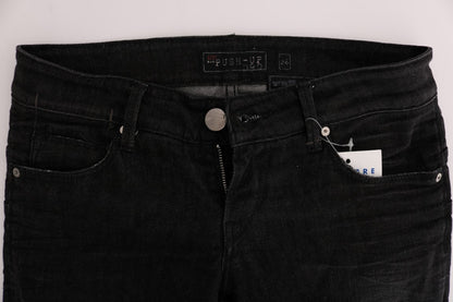 ACHT black slim fit cotton denim jeans