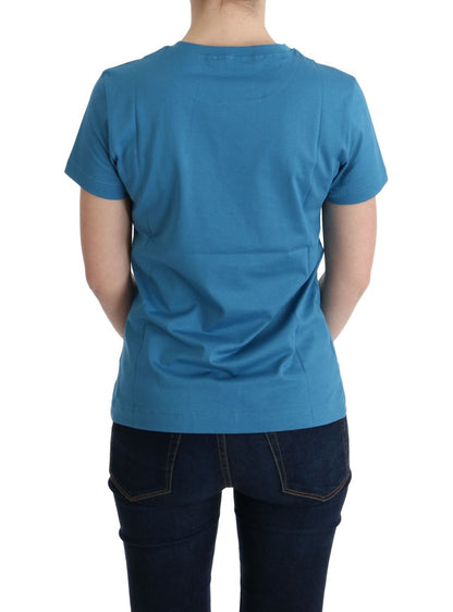 Dolce & Gabbana Blue Cotton T-Shirt with 2017 Print