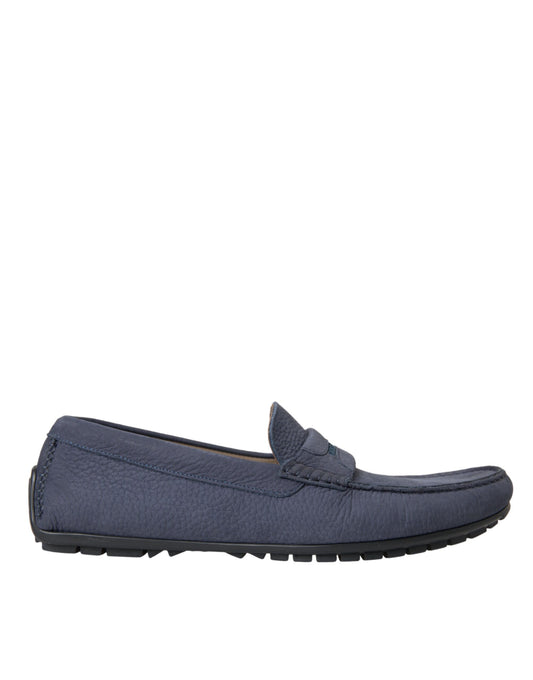 Blue Dolce & Gabbana calf leather moccasins