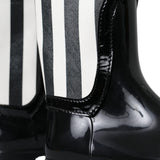 Dolce & Gabbana Black Rubber Knee High Flat Boots Shoes