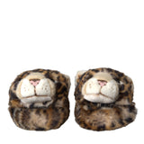 Dolce & Gabbana Brown Tiger Slippers Flats Sandals Shoes