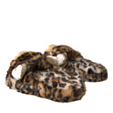 Dolce & Gabbana Brown Tiger Slippers Flats Sandals Shoes