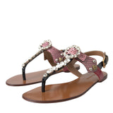 Dolce & Gabbana Multicolor Crystal Sandals Flip Flops Shoes