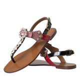 Dolce & Gabbana Multicolor Crystal Sandals Flip Flops Shoes