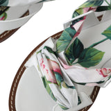 Dolce & Gabbana Multicolor Floral Print Ankle Wrap Sandals Shoes