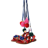 Dolce & Gabbana Multicolor Pom Pom Fur Wrap Sandals Shoes