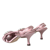 Dolce & Gabbana Pink Keira Crystal Heels Sandals Shoes