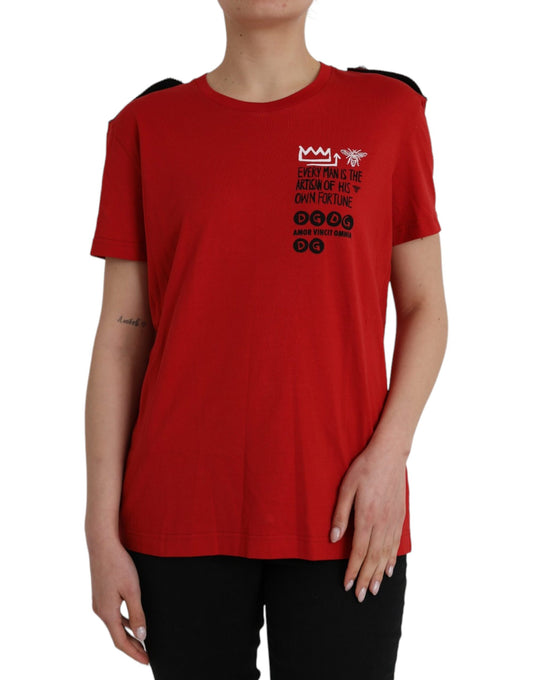 Red Dolce & Gabbana cotton T-shirt with graphic print