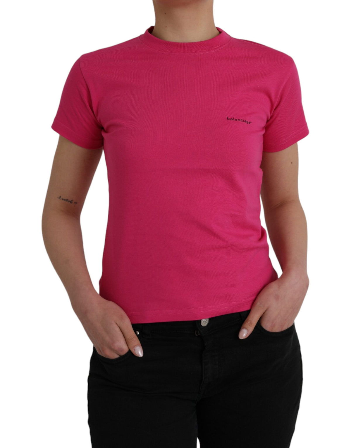 Balenciaga pink cotton crew neck T-shirt