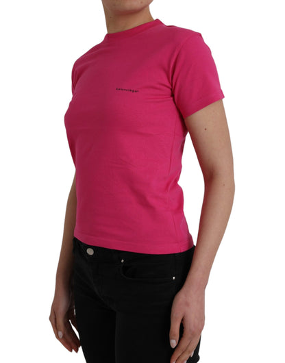 Balenciaga pink cotton crew neck T-shirt