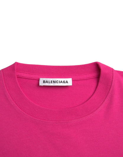 Balenciaga pink cotton crew neck T-shirt