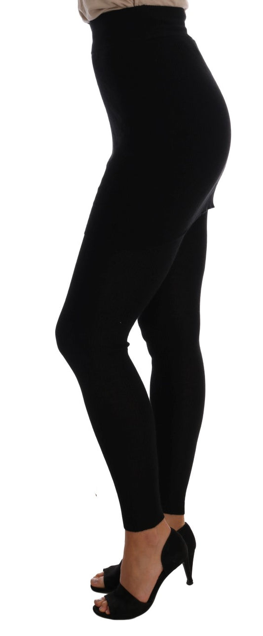 Dolce & Gabbana black cashmere silk tights