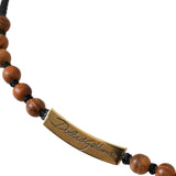 Dolce & Gabbana Black Gold Alua Wooden Beaded Logo Pendant