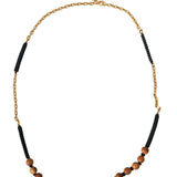 Dolce & Gabbana Black Gold Alua Wooden Beaded Logo Pendant