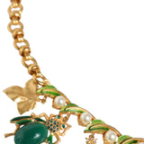 Dolce & Gabbana Gold Brass Alua Crystal Bug Charm Pendant Statement Necklace