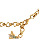 Dolce & Gabbana Gold Brass Alua Crystal Bug Charm Pendant Statement Necklace